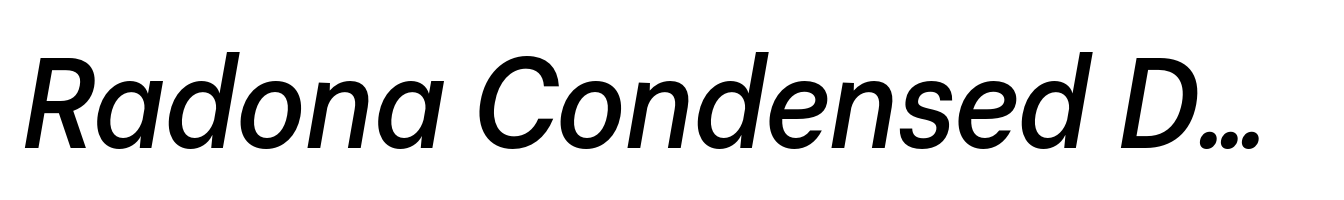 Radona Condensed Demi Italic